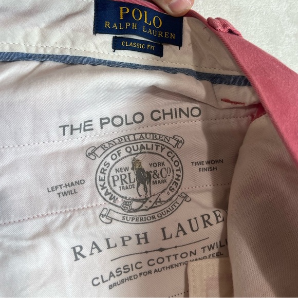 NWT Polo Ralph Lauren 32W 30L Classic Twill Chino Men’s Red Pants Khakis - Picture 2 of 9